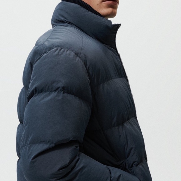 ZARA BASIC QUILTED JACKET Blue Puffer jacket. - Picture 3 of 10